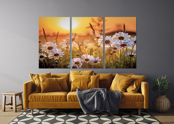 Модульная картина в гостиную / спальню  Поле Ромашок       ART-311_3A Киев - изображение 3