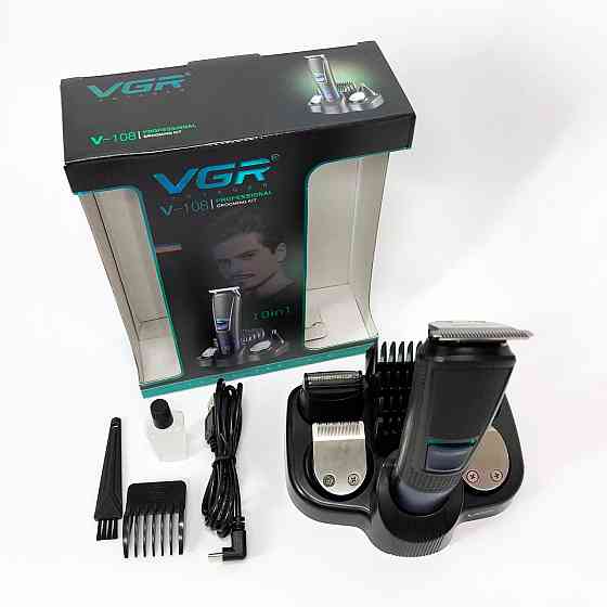 Чоловічий набір для стрижки волосся акумуляторний VGR V-108, Машинка для стрижки голови SK-74 Львів
