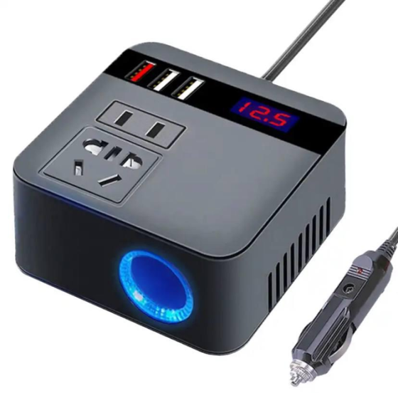Автомобильный инвертор-преобразователь AC/DC с 12В/24В на 220В/120W + LCD (экран) 3хUSB Винница