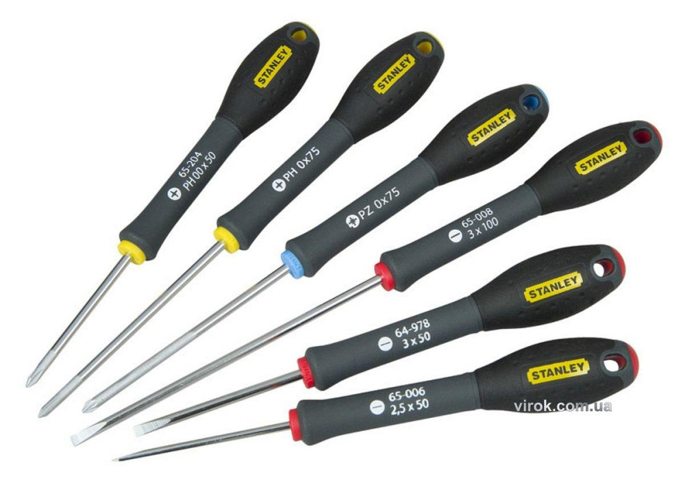Набір викруток прецизійних STANLEY "FatMax" : SL, PH, PZ,  [6 Шт.] Одеса - фото 1