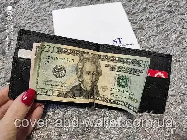 Шкіряний затиск для грошей і карток на магніті ST Leather 453 Київ - фото 4
