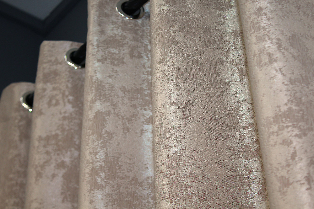 Комплект штор на люверсах VR-Textil Жаккард Sultan YL № 1290ш Бежево-пудровый 150х250 см 2 шт (37-0025) Киев - изображение 6