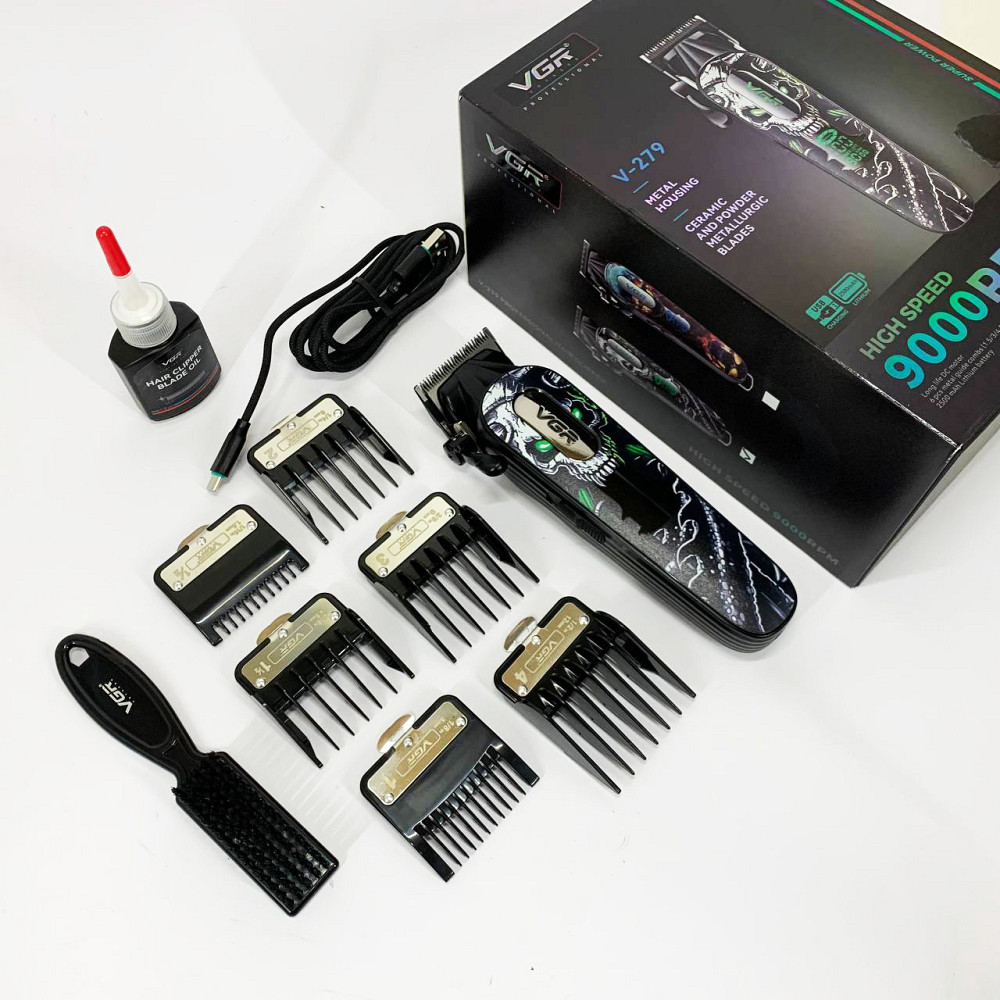 Набір для видалення волосся із зарядним пристроєм VGR, Машинка для стрижки волосся електрична BZ-38 Львів - фото 10