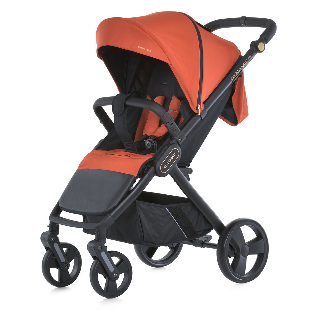 Коляска дитяча EL CAMINO DYNAMIC PRO Redwood прогулянкова з чохлом та дощовиком Помаранчева (ME 1053-3) Чернигов - изображение 1