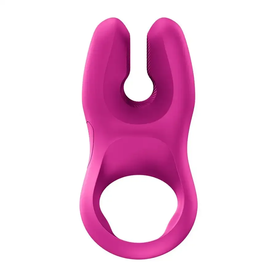 Эрекционное виброкольцо с двойной стимуляцией клитора Fun Factory NŌS PRO Magenta, 2 мотора Львов - изображение 4