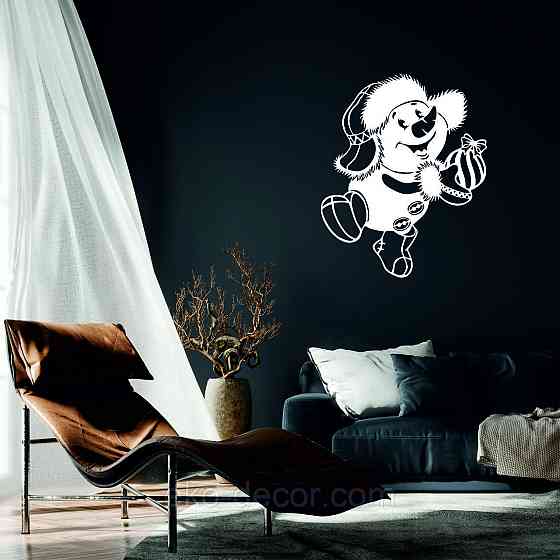 Декоративное настенное Панно «Снеговик», Декор на стену 110*89 см, Белый Киев