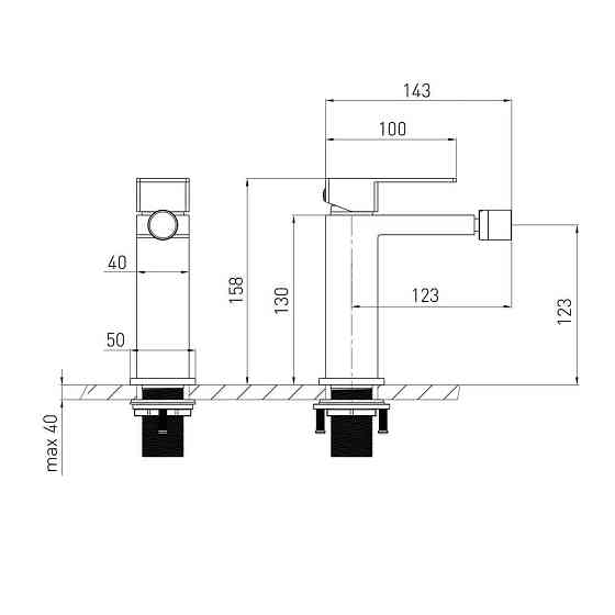 Змішувач для біде VOLLE PARDO cepillado oro золото 1548.020115 Київ