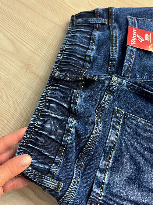 Джинси жіночі Vanver 8335 утеплені на флісі MOM з резинкою на талії сині, синій, З4, 34, 98 см, 124 см Київ - фото 14