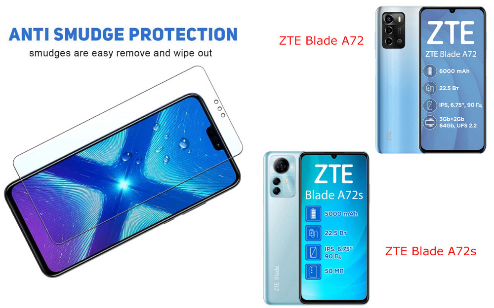 Захисне скло NeoGlass для ZTE Blade A72, Blade A72s – надпрозоре та стійке Київ - фото 3