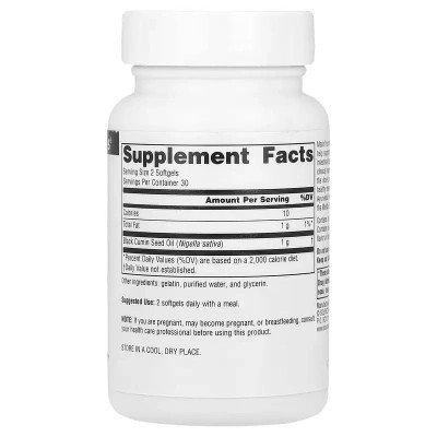 Травы Source Naturals Масло черного тмина, Black Seed Oil, 60 гелевых капсул (SNS-02756) Винница - изображение 2