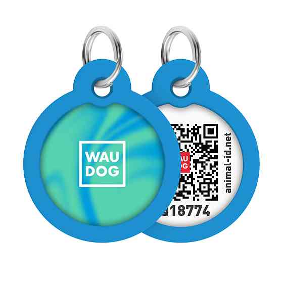 Адресник для собак и кошек металлический WAUDOG Smart ID с QR паспортом, рисунок 