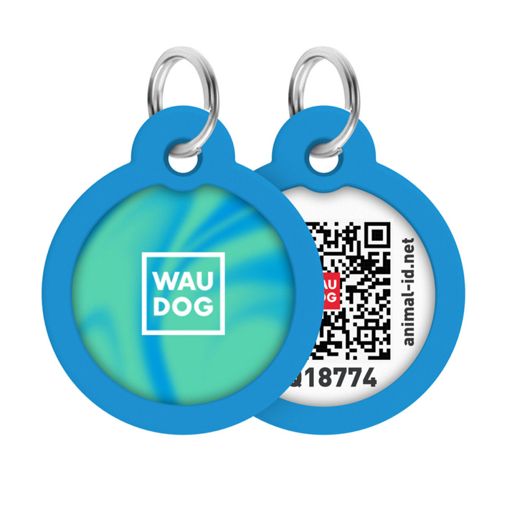 Адресник для собак и кошек металлический WAUDOG Smart ID с QR паспортом, рисунок 
