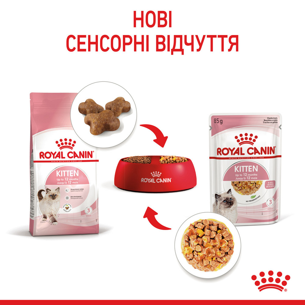 Вологий корм для кошенят ROYAL CANIN KITTEN IN JELLY 0.085 кг Київ - фото 6