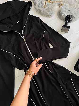 Жіноча стильна повсякденна сукня з кантом еластичний трикотаж пума Чорна, 46/48 Одеса