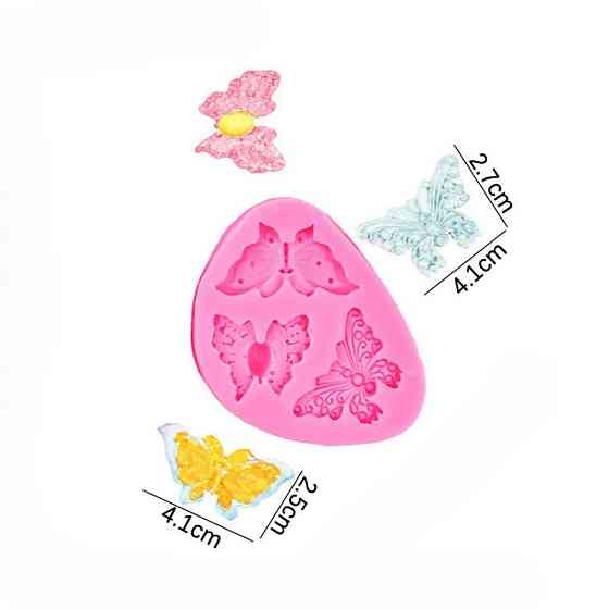 Молд силиконовый Бабочки 93 на 70 мм розовый Киев