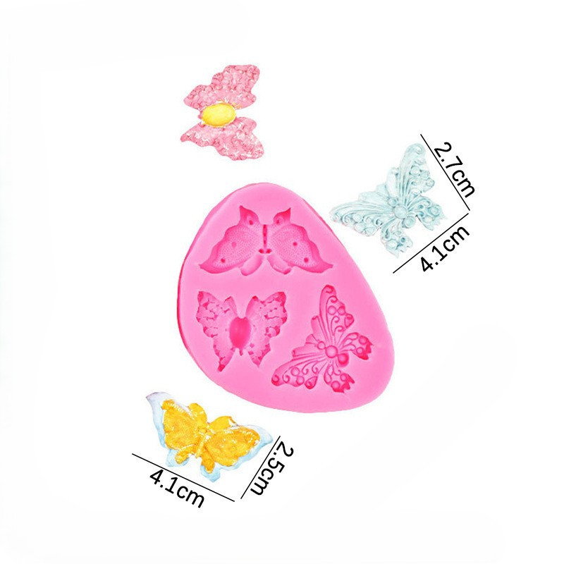 Молд силіконовий Метелики 93 на 70 мм рожевий Київ - фото 3