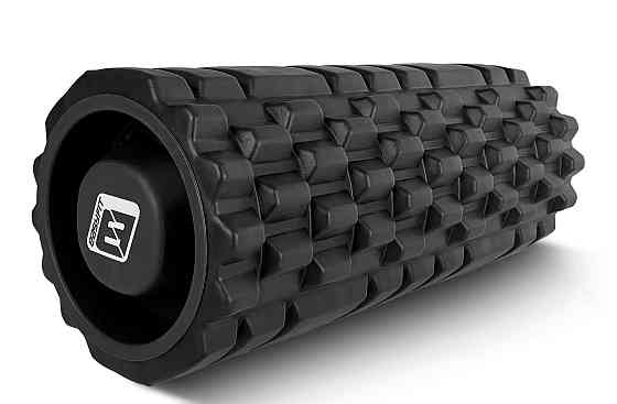 Масажний ролик EasyFit Grid Roller 33 см v.1.1 міцний масажер (чорний) Коломия