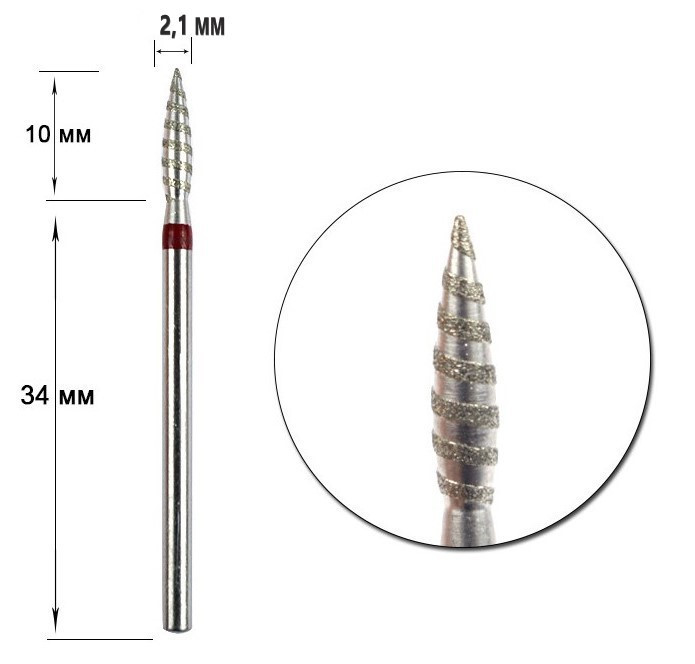 НАСАДКА С АЛМАЗНЫМ НАПЫЛЕНИЕМ ТОРНАДО ПЛАМЕВИДНАЯ КРАСНАЯ. Киев - изображение 1