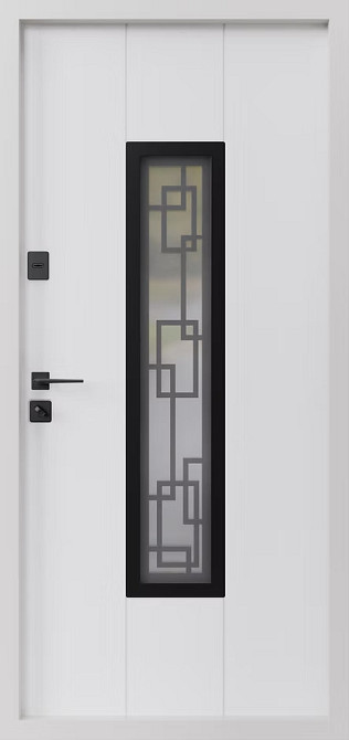 Двері вхідні SARMAK Еталон термо Монако дерев'яна панель ArWood / ПВХ біле дерево 970х2050 мм Київ - фото 2