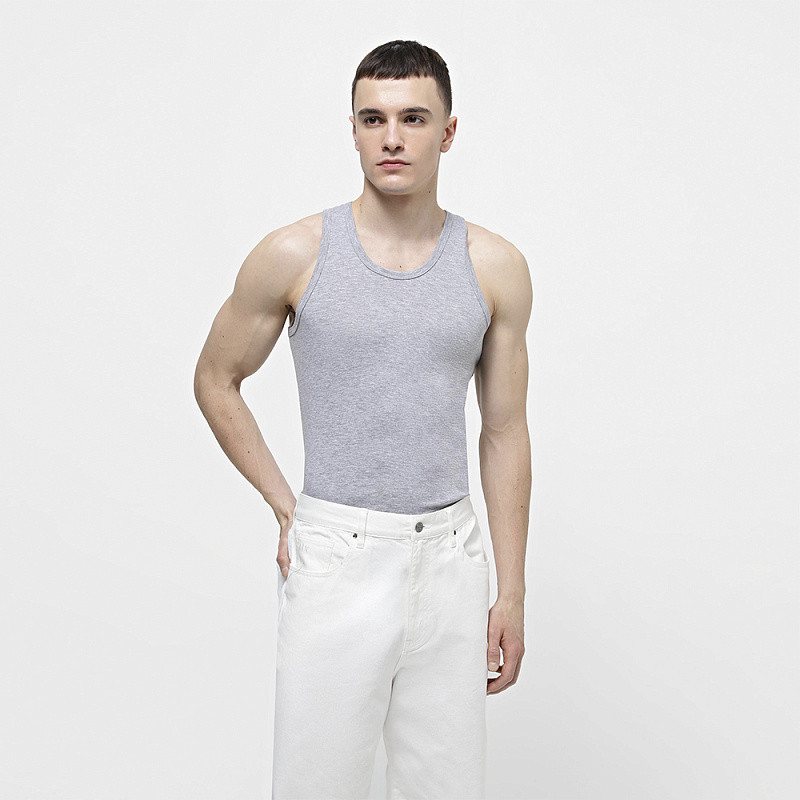 Майка мужская из хлопка 100% хлопок Lans 11/002 4XL, Нательная, Серый Киев - изображение 7