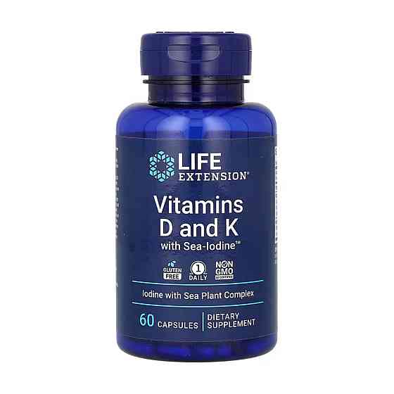 Витамин D и K с морским йодом Life Extension Vitamins D and K with Sea-Iodine™ - 60 caps Киев