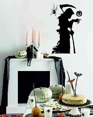 Декоративне настінне Панно «Смерти з косою», Декор на стіну 90*59 см, Чорний Київ