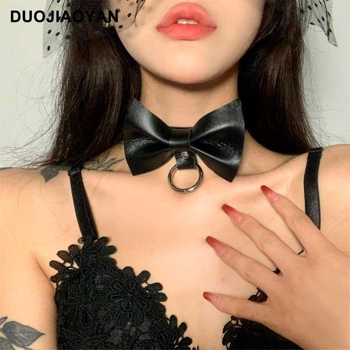 Сексуальний чокер з бантом - Чорний - Садо-мазо Вінниця - фото 12