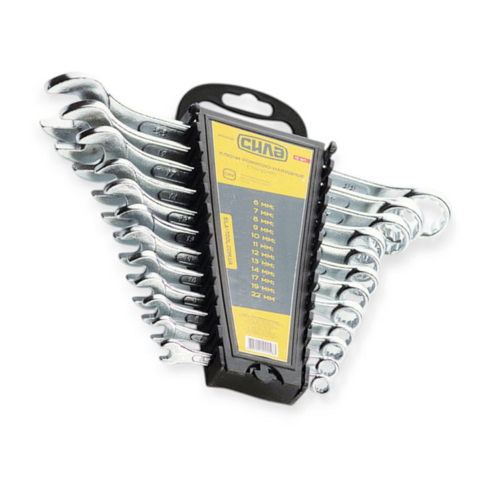 Набор ключей рожково-накидных 6-22 мм 12 шт (планшет) CrV Стандарт Мукачево - изображение 1