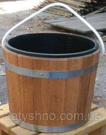 Ведро дубовое на 16 литров со вставкой для бани и сауны Киев - изображение 1