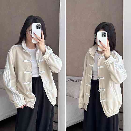 Унісекс оверсайз стильний бомбер із замші турецький замш Беж Одеса