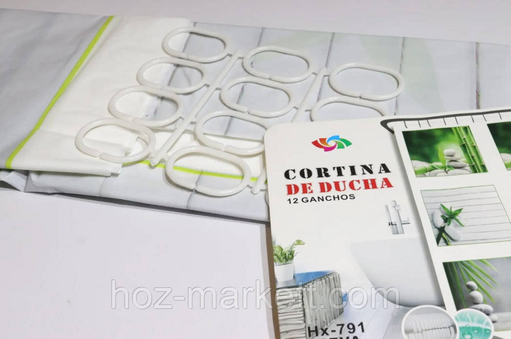 Штора в ванную силиконовая Эфиопия Зеленый бамбук шторка для ванной 180 х 180 см Харьков - изображение 2