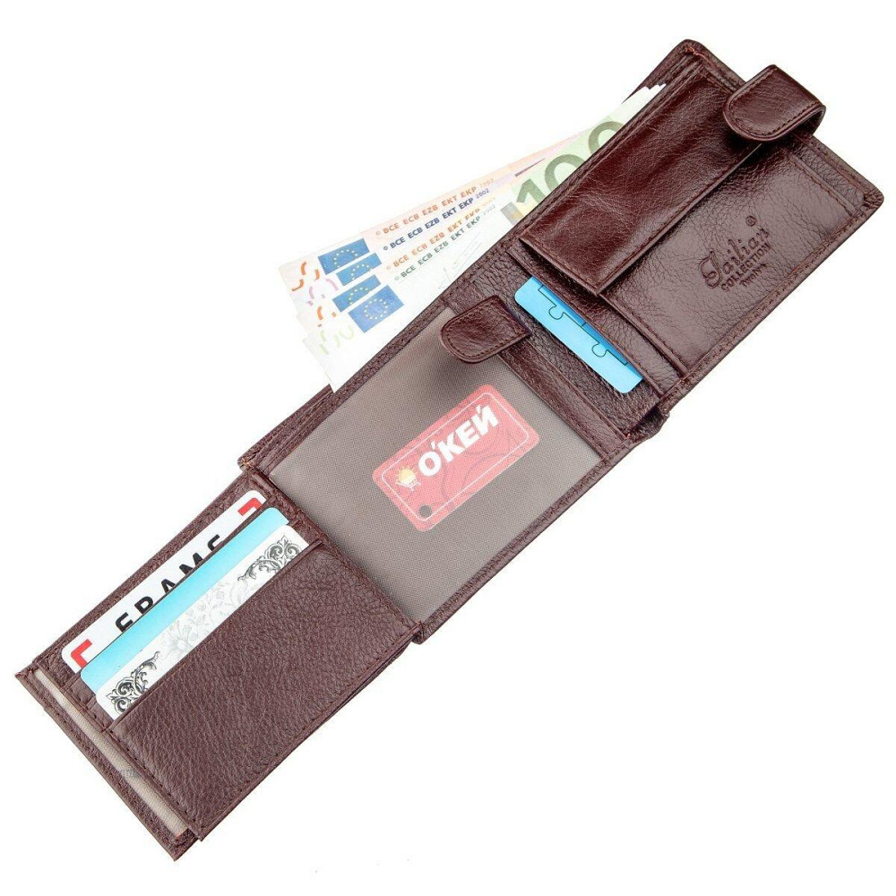 Гаманець чоловічий флотар шкіряний TAILIAN 19004 Темно-коричневий Київ - фото 6