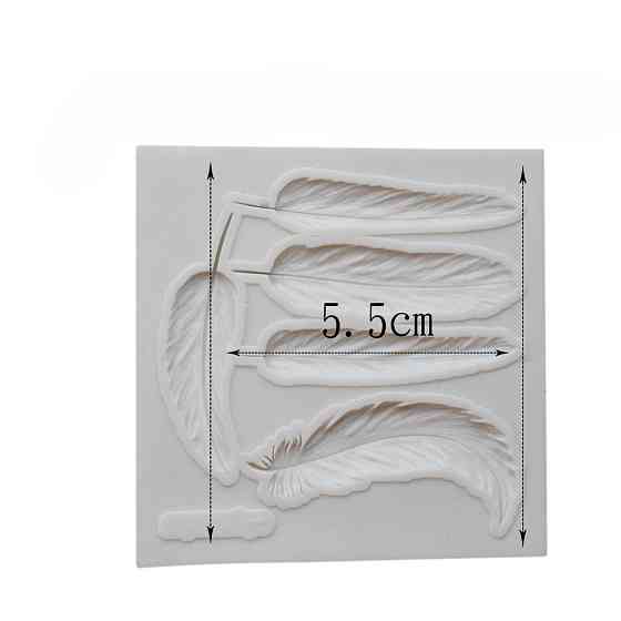 Молд силиконовый Перышки 77 на 77 мм серый Киев