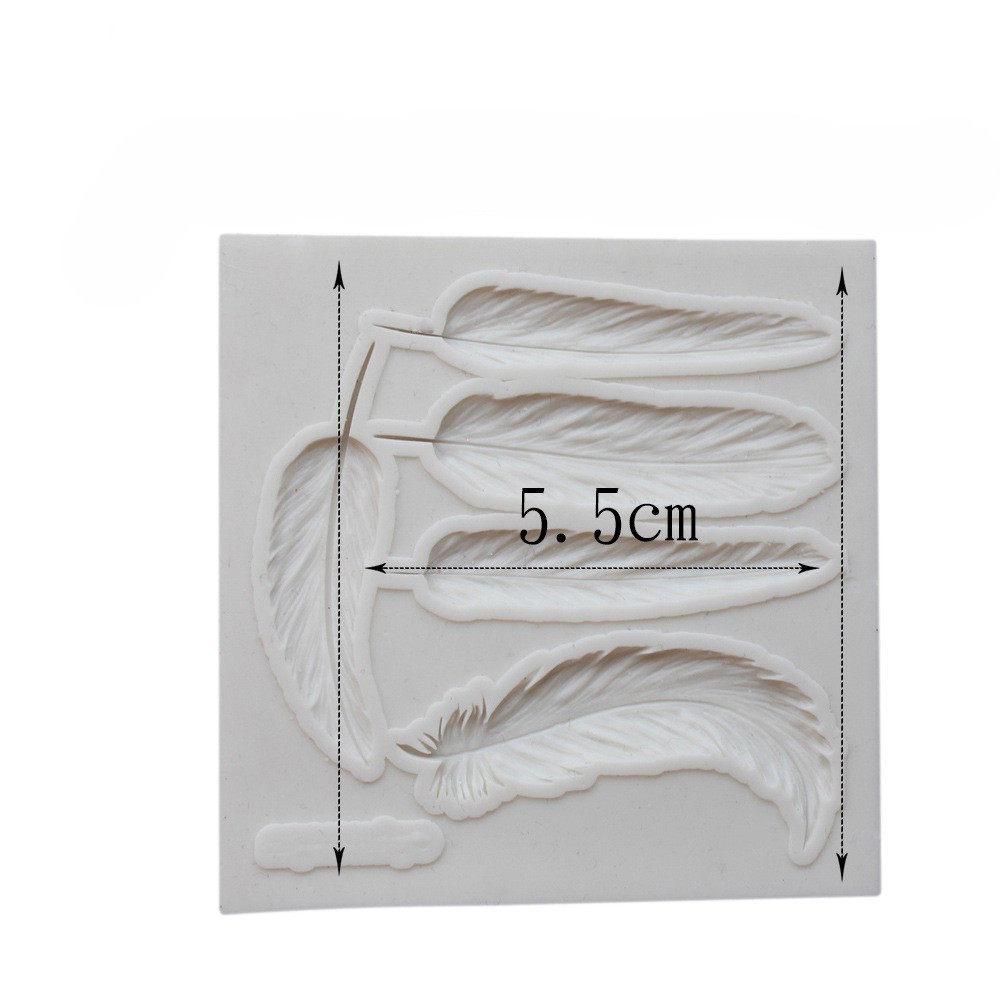 Молд силиконовый Перышки 77 на 77 мм серый Киев - изображение 2