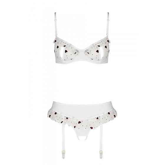 Сексуальний комплект з поясом для панчіх Passion LOVELIA SET XXL/XXXL, white Sex Aura Київ