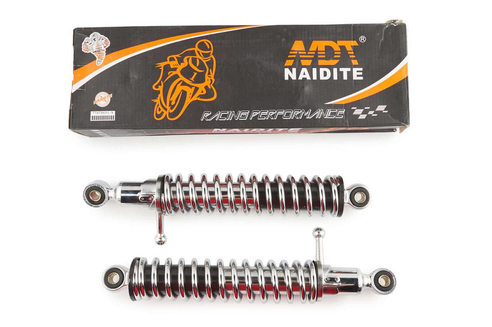 Амортизатори (пара) ІЖ 32 см, регульовані, з важелем (хром) Мукачево - фото 1