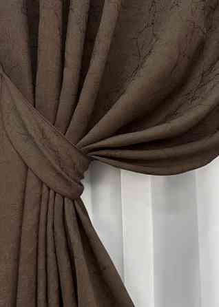Комплект штор VR-Textil Жаккард Viva Marmo № 1783ш Коричневый 150х270 см 2 шт (33-0748) Киев