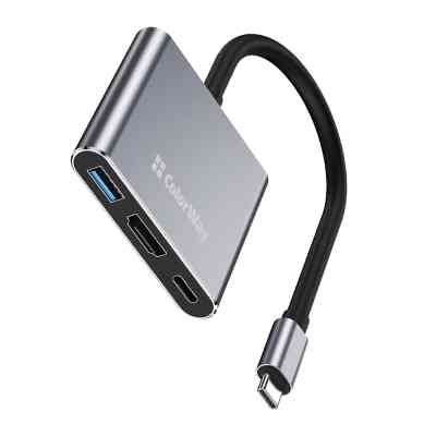 Концентратор ColorWay USB-C 3-in-1 USB 3.0 + HDMI 4K + USB-C PD100W (CW-HUB08) Вінниця