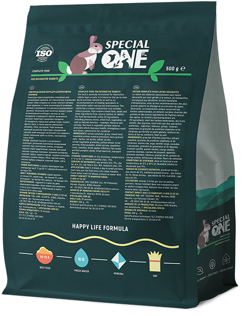 Полнорационный корм Спешиал Ван Special One для декоративных кроликов, 500 г Винница - изображение 2