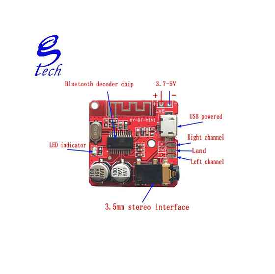 Bluetooth аудио модуль XY-BT-MINI с AUX для колонок Киев