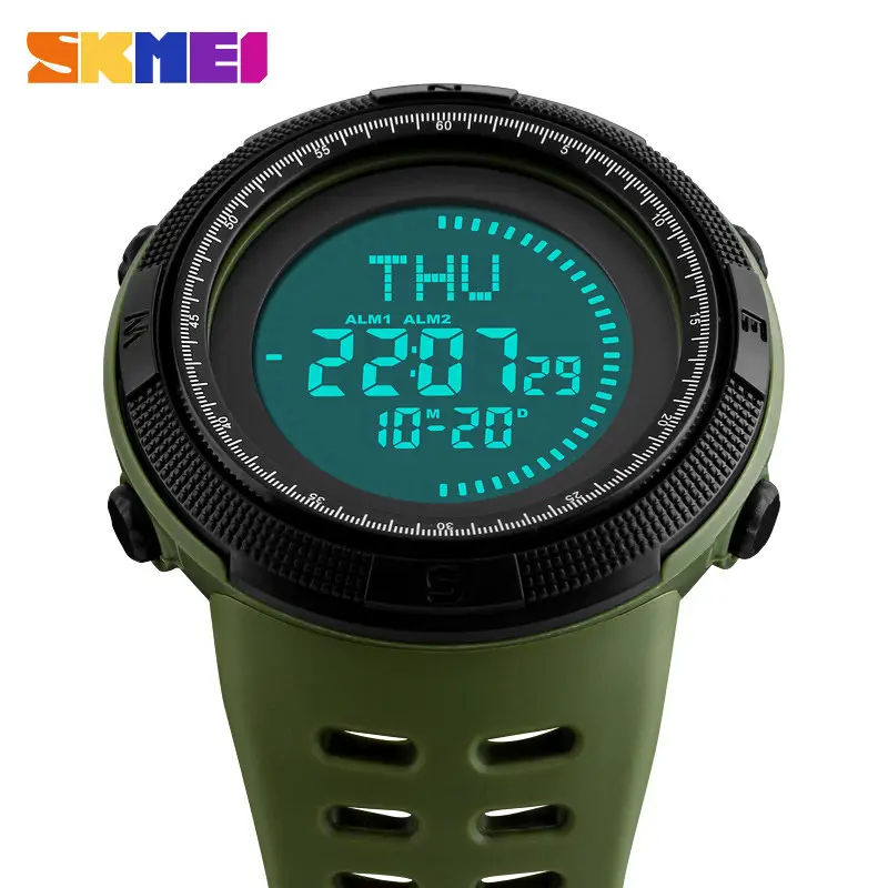 Часы мужские спортивные с компасом Skmei 1254 Compass (Зеленый) Винница - изображение 7