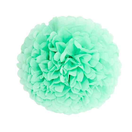 Помпон бумажный для праздника 15 см ментоловый Киев