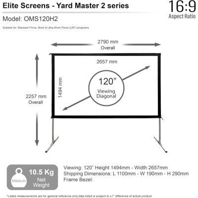 Проекционный экран Elite Screens OMS120H2 Винница - изображение 5