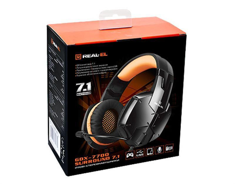 Гарнітура REAL-EL GDX-7700 Black/Orange ( Помаранчевий ) Харьков - изображение 7