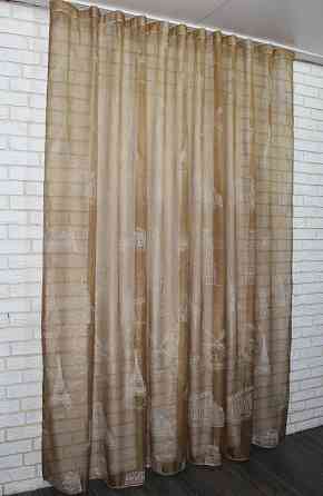 Тюль органза з вишивкою "ЄС Mix" колір коричневий 979т Київ