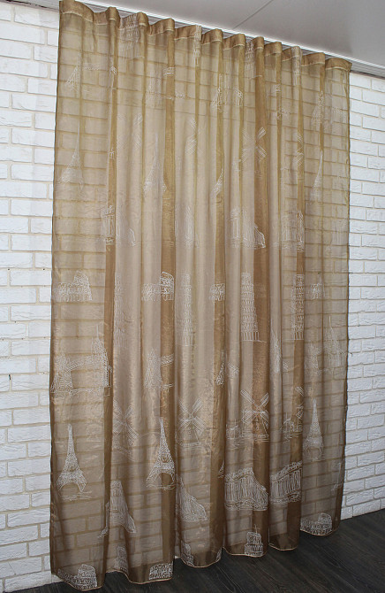 Тюль органза с вышивкой 