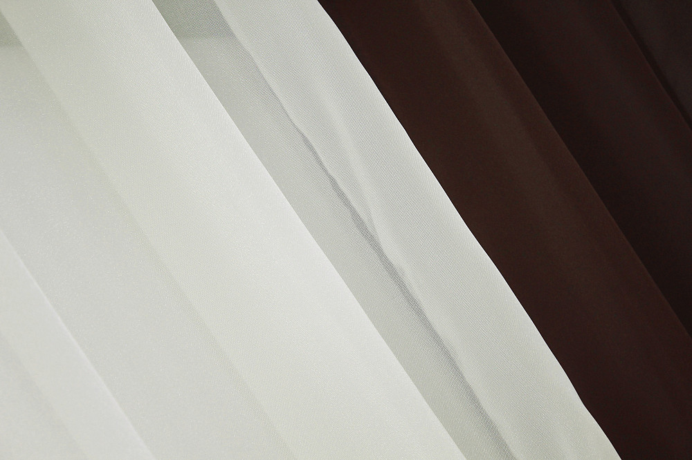 Кухонные шторы VR-Textil № 017к комбинированные с подвязками венге с молочным 265х170 см (50-544) Киев - изображение 4