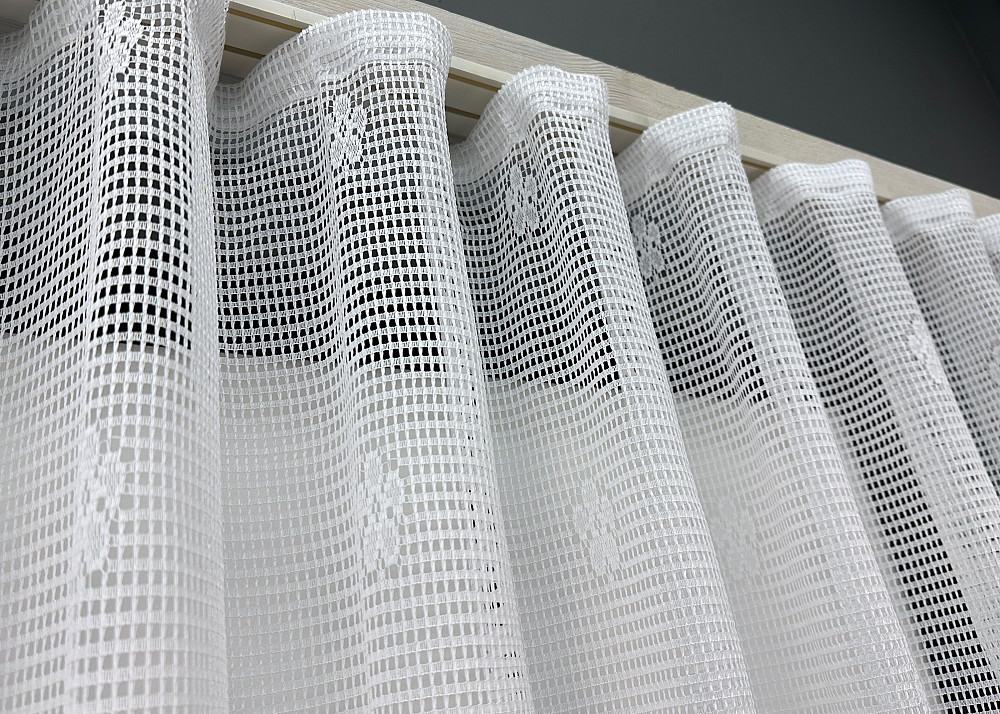 Тюль сітка висотою 1,5м "Juli", колір білий з салатовим 1875т Київ - фото 7