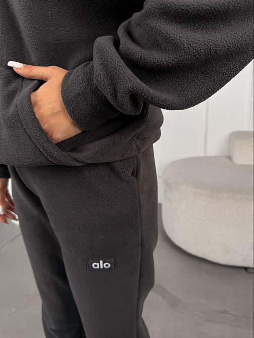 Жіночий стильний теплий костюм із флісу полар із шапкою Графіт, 50/52 Одеса - фото 6