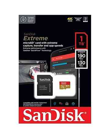 microSDXC (UHS-1 U3) SanDisk Extreme A2 1TB class 10 V30 (R190MB/s,W130MB/s) (adapter SD) Київ